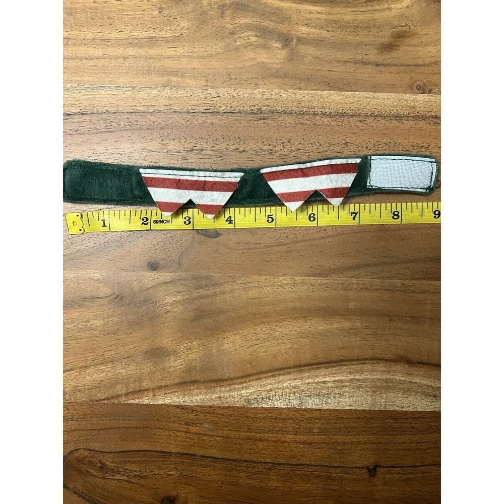 Green Christmas Elf Pet Costume Set Hat Collar Shoes Small Dog Cat Holiday